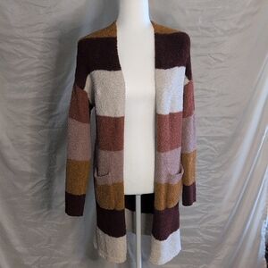 Pink Rose Multicolor Striped Cardigan